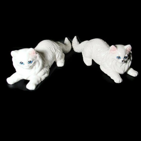 VTG 1980s Large 10.5” Ceramic White Persian Kitten